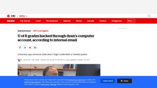 U of R grades hacked through dean's computer account, according to ...