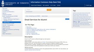 Alumni Email - Information Commons Help Desk - University of Toronto