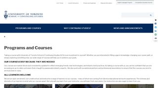 Programs and Courses | School of Continuing Studies - University of ...