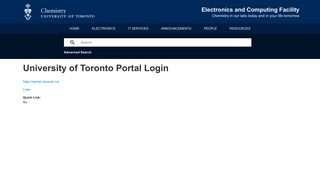 University of Toronto Portal Login | Electronics and Computing Facility