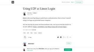 Using U2F at Linux Login – Mete Balci – Medium