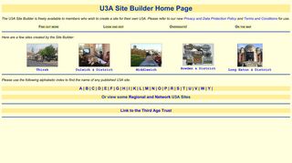 U3A Site Builder Home Page