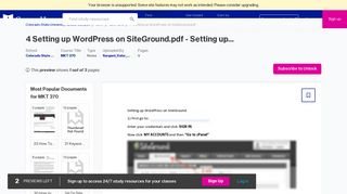 4 Setting up WordPress on SiteGround.pdf - Course Hero