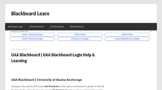 UAA Blackboard | UAA Blackboard Login Help & Learnings