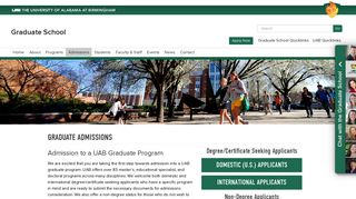 UAB - Graduate School - Graduate Admissions