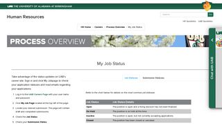 UAB - Human Resources - My Job Status