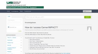 How do I access Cerner/IMPACT? - DOM IT Help Desk - UAB