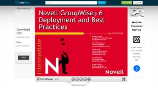 Novell GroupWise ® 6 Deployment and Best Practices Howard Tayler ...