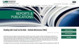 Outlook Web Access (OWA) - UAB