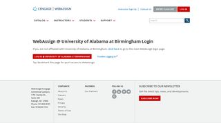 WebAssign @ University of Alabama at Birmingham Login
