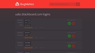 uabc.blackboard.com passwords - BugMeNot