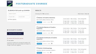 UAC Postgraduate course search - University and College courses ...