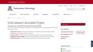 UAConnect Account Types | Information Technology | University of ...