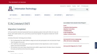 UAConnect365 | Information Technology | University of Arizona