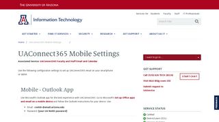 UAConnect365 Mobile Settings | Information Technology | University ...