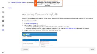 Accessing Canvas via myUAH: Canvas I Training