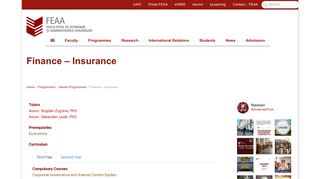 Finance – Insurance – FEAA UAIC