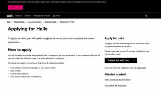 Applying for Halls | UAL