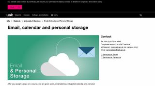Email, calendar and personal storage | UAL