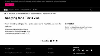 Applying for a Tier 4 Visa | UAL