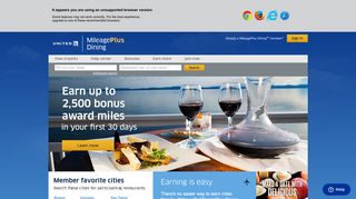 MileagePlus Dining(SM) - Earn United Airlines MileagePlus Award ...