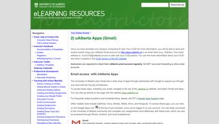 2) uAlberta Apps (Gmail) - Instructor eLearning Resources