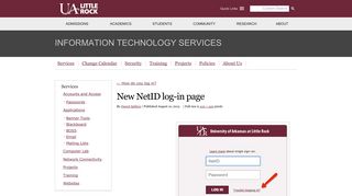 New NetID log-in page - Information Technology Services