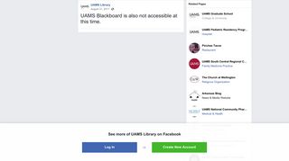 UAMS Blackboard is also not accessible at this time. - Facebook