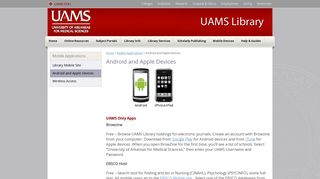 UAMS Library | Android and Apple Devices - UAMS Library