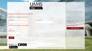 MyChart - Login Recovery Page - UAMS MyChart