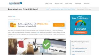 How to Download and Print Your UAN Card - Paisabazaar.com