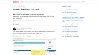 How to download a UAN card - Quora