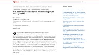 Can a new employer see your previous employers through UAN? - Quora