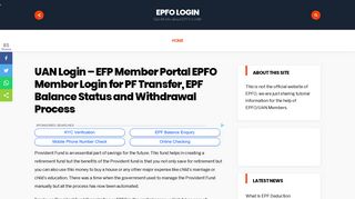 EPFO Login - EPFO UAN Member Login UAN Activation Balance