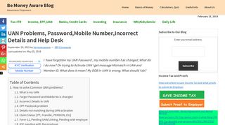 UAN HelpDesk: Solution to Lost Password,Mobile Number,DOB,Name
