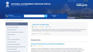 Check your UAN status online | National Government Services Portal