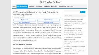 EPFO UAN Login Registration check Claim status, Download passbook
