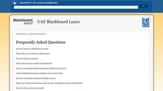 Frequently Asked Questions | UAF Blackboard Learn