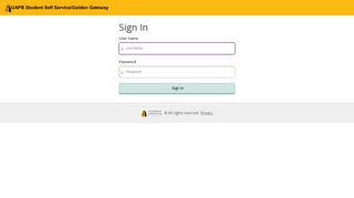 Sign In - University of Arkansas at Pine Bluff Student Application