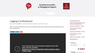 Logging in to Blackboard | Teaching Innovation & Pedagogical Support
