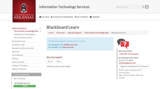 Blackboard Learn | IT Services | University of Arkansas