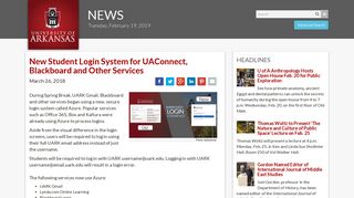 New Student Login System for UAConnect, Blackboard ... - UARK News