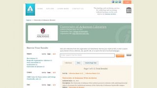 Archive-It - University of Arkansas Libraries