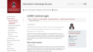 UARK Central Login | IT Services | University of Arkansas