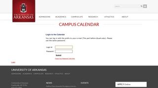 University of Arkansas - Login
