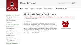UARK Federal Credit Union | Human Resources | University of Arkansas