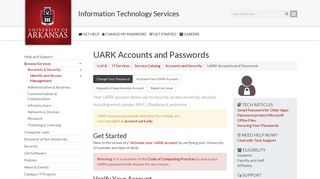 UARK Accounts and Passwords | IT Services | University of Arkansas