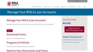 Manage My RISLA Loans