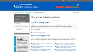 Check Your Admission Status - UB Graduate School - University at ...