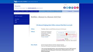 UB Connect - Buffalo: Alumni to Alumni Job Fair